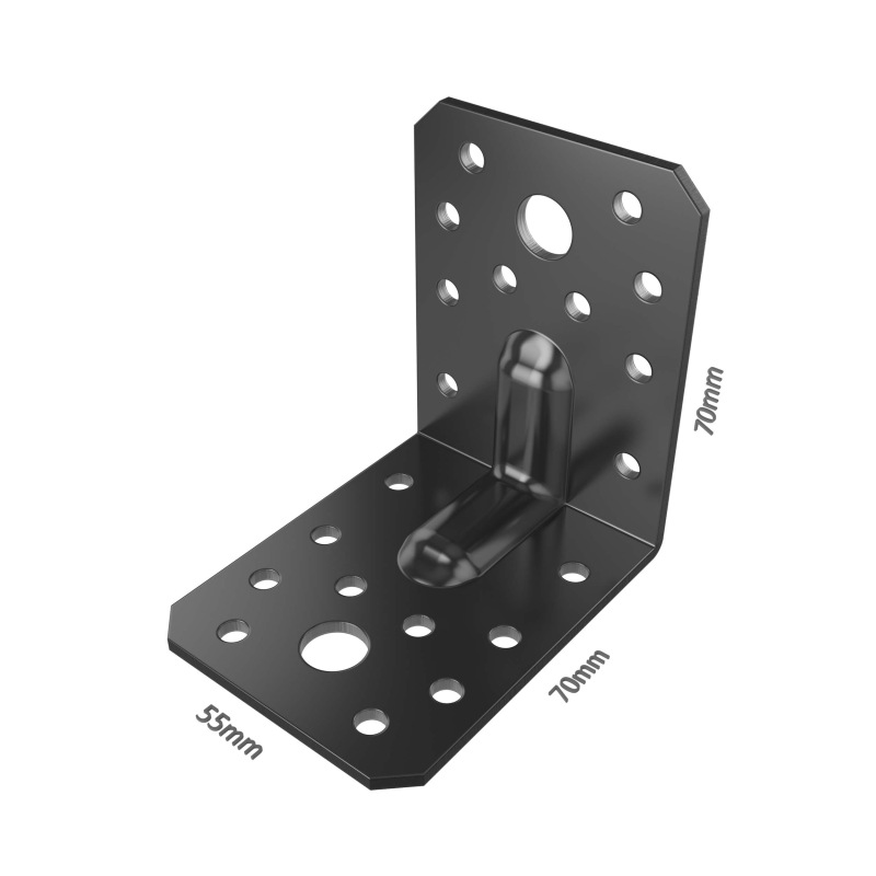 Winkelverbinder mit Rippe, schwarz (1 Stk.) 1
