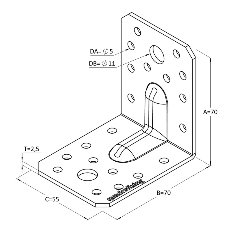 Winkelverbinder mit Rippe, schwarz (1 Stk.) 5