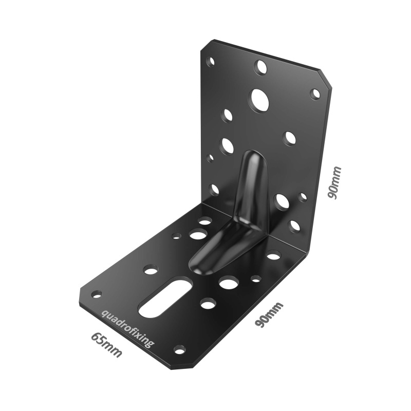 Winkelverbinder mit Rippe, schwarz (1 Stk.) 3