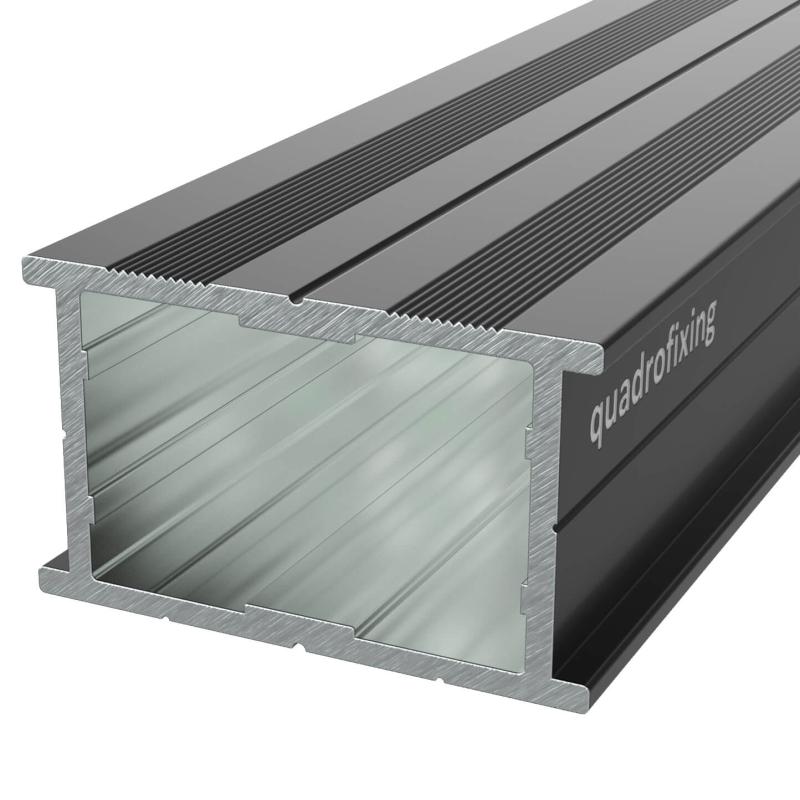 Schwarzes Aluminium-Terrassenprofil 24×40×4000 mm | QFX-ALU 24 BLACK