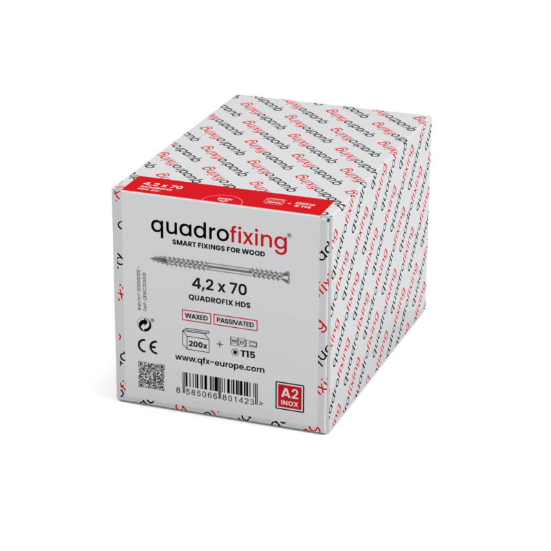 Edelstahl-Terrassenschraube A2 4,2 mm QUADROFIX HDS (200 Stk.) 3