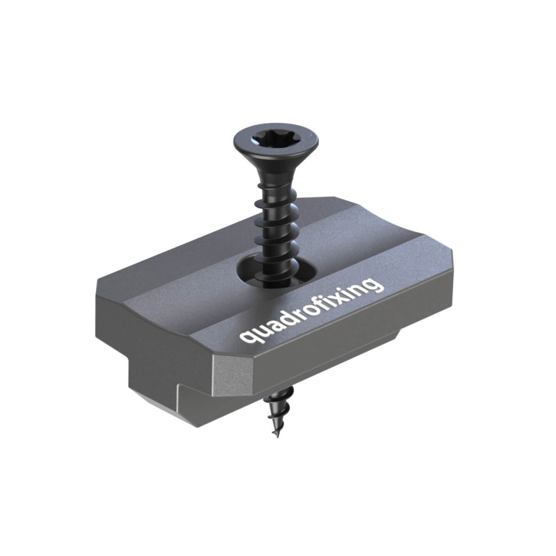 T-Clip 7,5 mm mit schwarzen Edelstahlschrauben (100 + 100 Stk.)