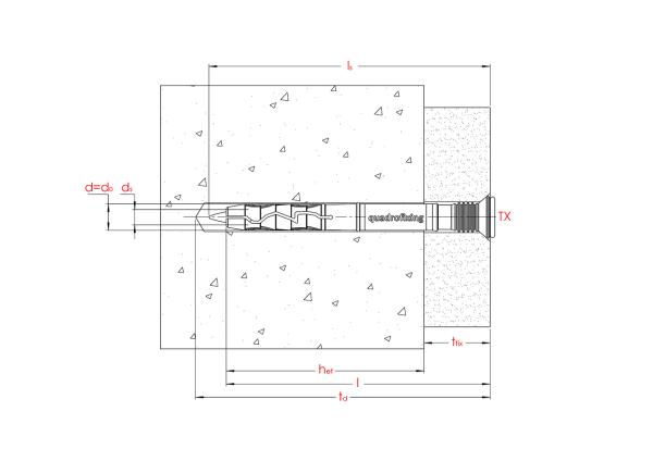 Rahmendübel 8,0 mm, Senkkopf, Torx (50/100 Stk.)