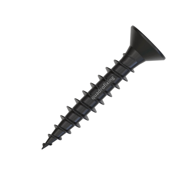 Schwarze Edelstahl-Schrauben für Holz, gewachst (200 Stück + Bit), für Quadro Clip 3