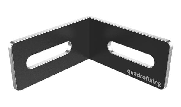 Schwarzer Aluminium-Winkel für QFX-ALU Profil – 40 × 40 × 19,5 mm