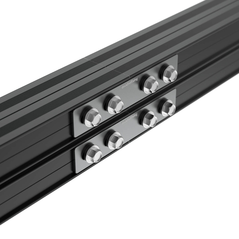 Schwarzer Verbinder für Aluminiumprofil QFX-ALU 19 × 100 mm 2